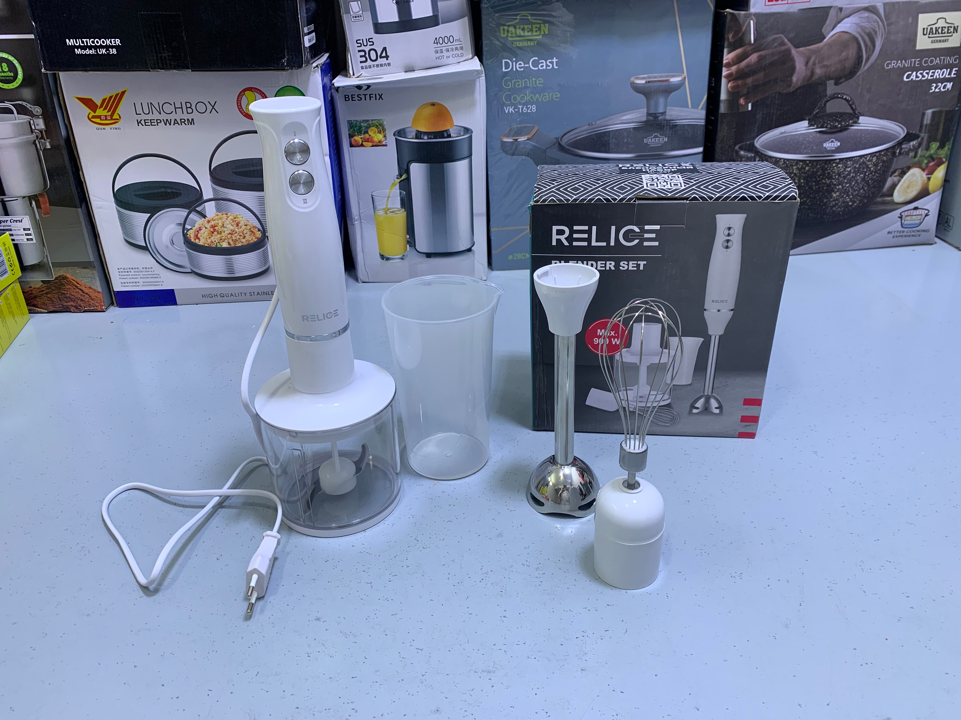 Relice Hand Blender Set Stainless Steel 900w Model RL-257
