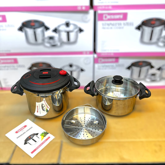 Dessini 2-in-1 Pressure Cooker with Steamer - Italy Lot