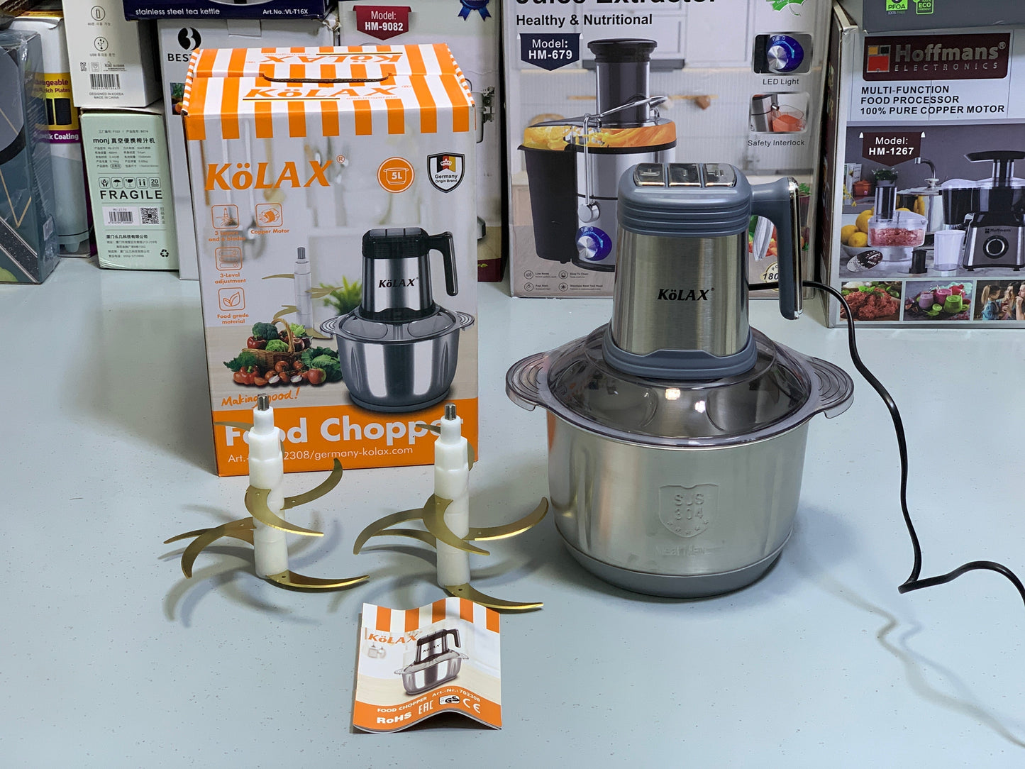 Kolax Meat Chopper with Double Stainless Steel Blades