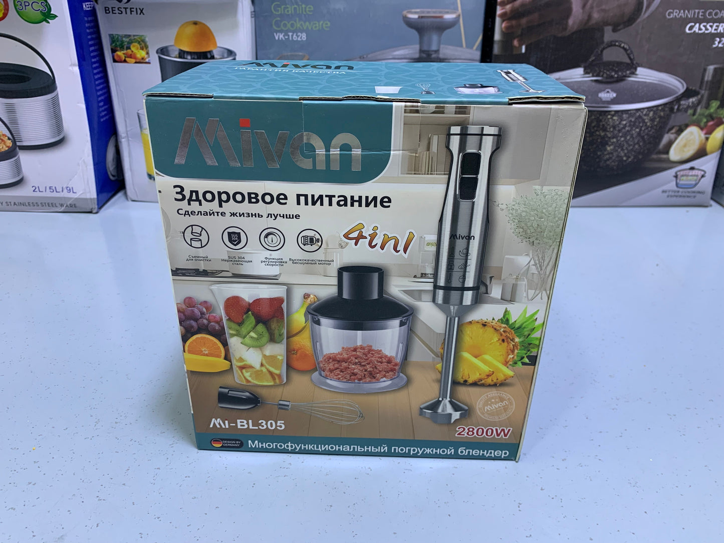 Mivan 4 in 1 Hand Blender Set Stainless Steel 2800w Model MI-BL305